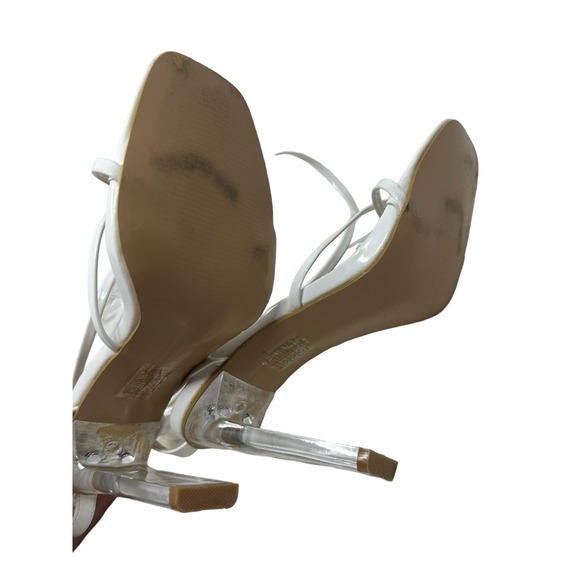 PrettyLittleThings White Clear Heel Lace Up Heels size 39 - Picture 9 of 9